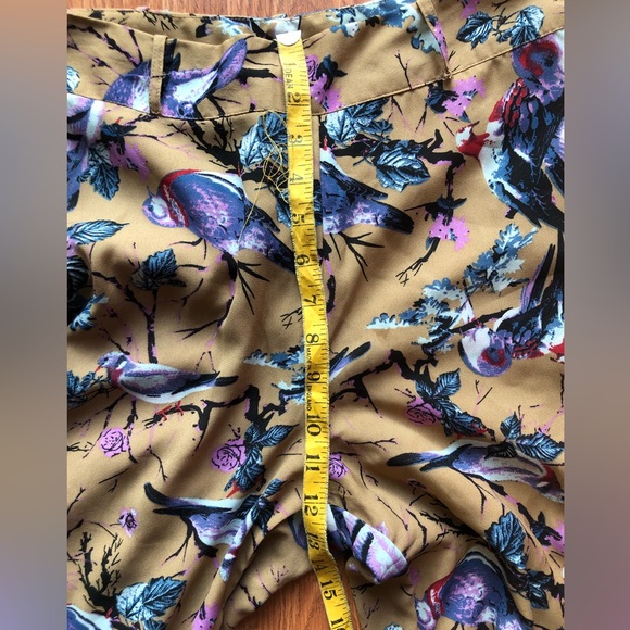 Bell bottom bird pattern dress pants - Picture 9 of 12